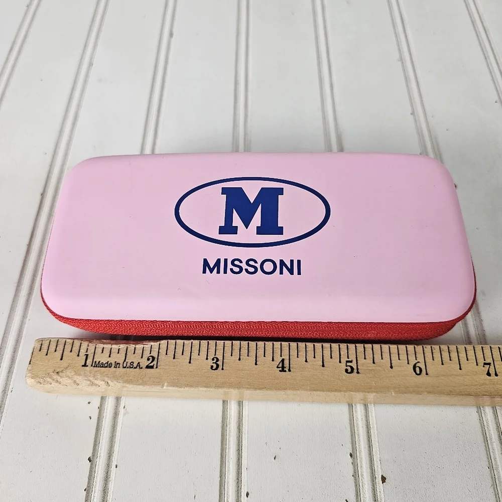 Missoni Sunglasses Case Pink Red Zip Around and Lanyard ONLY‎